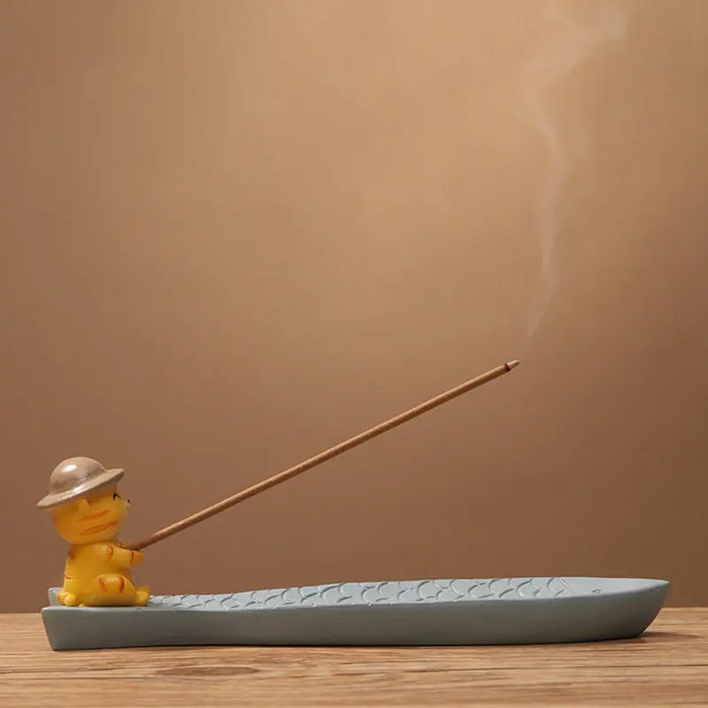 Cartoon Harz Tier Form Weihrauch Stick Halter Blatt Form Linie Weihrauch Brenner Tisch Handwerk Sandelholz Spule Basis Hause Dekoration