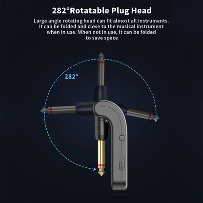 2.4GHz Wireless Gitarren-System – Wiederaufladbarer Audio-Transmitter & Empfänger, 30 m Reichweite, 4 Kanäle, mit doppelseitigem Ladekabel