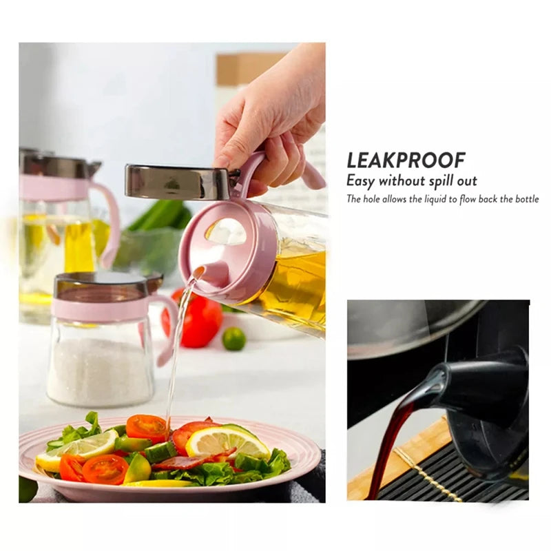 700 ml Küche Glas Speiseöl Glas Sauce Flaschenspender für Öl und Essig Honig Olivenöl Behälter