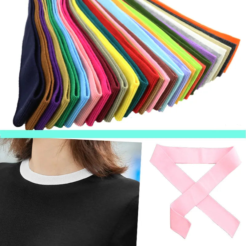 4 * 80CM High Stretch Strickrippe Baumwollstoff T-Shirt Ausschnitt elastische Kragenmanschetten Trim für Kleidung Zubehör Stoff