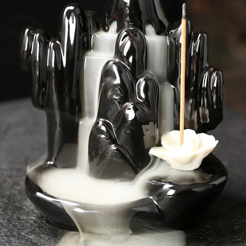 1pc, Lucky Lotus Keramik Sandelholz Räucherstäbchen Brenner Rückfluss Räucherstäbchen Brenner Räucherstäbchen Halter, Wohnkultur (ohne Räucherstäbchen)