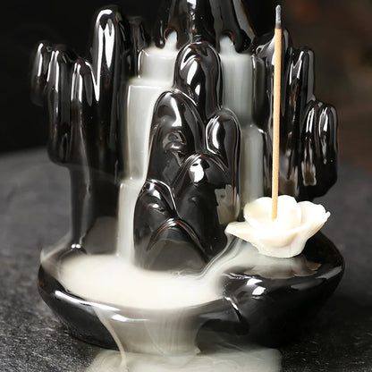 1pc, Lucky Lotus Keramik Sandelholz Räucherstäbchen Brenner Rückfluss Räucherstäbchen Brenner Räucherstäbchen Halter, Wohnkultur (ohne Räucherstäbchen)