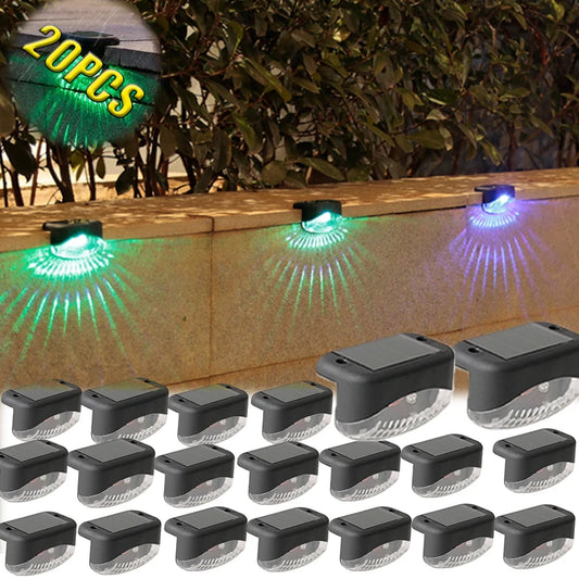 Warmweiße LED Solar Stufenleuchte Pfad Treppe Outdoor Garten Leuchten Wasserdichte Balkon Licht Dekoration für Terrasse Treppe Zaun Licht