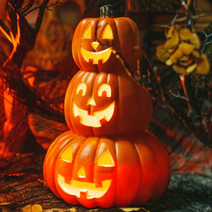 Halloween Kürbis-LED-Lampe: Laternen-Dekoration mit Jack-o'-Lantern und Geistergesicht, Kürbislicht für Garten, Outdoor und Indoor, Party- und Heimdekoration.