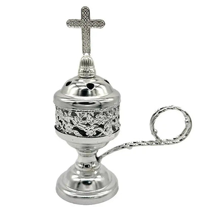 Europäischer Stil Haushalt Räucherstäbchen Brenner Weihrauchkegel Halter mit Kreuz Kleine Messing beschichtete Räucherstäbchen Brenner Bronze Farbe Katholisch