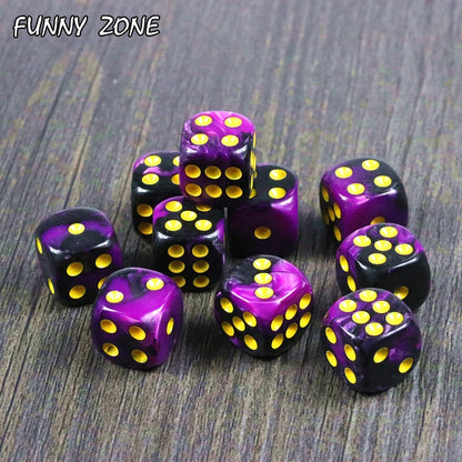 Neue Ankunft! 10 teile/satz von 12mm D6 Glücksspiel Würfel mit Gold Standard Punkt Als Turm Spiel Zubehör für Glücksspiel, Tablelop