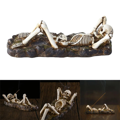 Räuchergefäß Totenkopf Figur Skulptur Räucherstäbchenhalter Dekor Geschenke