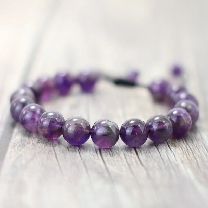 Noter 100% natürliches Amethyst Armband für Frauen Männer Klasse A 6mm 8mm 10mm 12mm Lila Perlen Braclet Valentinstag Geschenk Schmuck