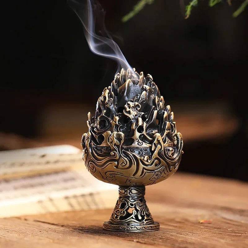 Legierung Mini Boshan Weihrauch Brenner Chinesische Alte Hause Innen Dekoration Sandelholz Stick Räucherstäbchen Halter Schreibtisch Ornamente