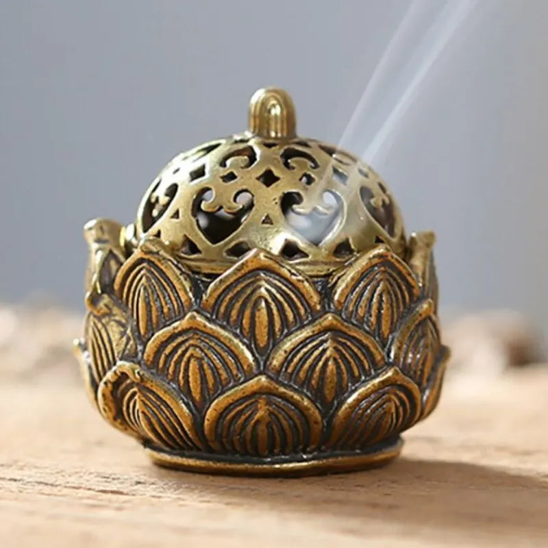 1pc Lotus Weihrauchhalter, kleiner Incent -Kegelbrenner, mini asiatischer Stil Lotus Blume Zen Dekor Geschenk