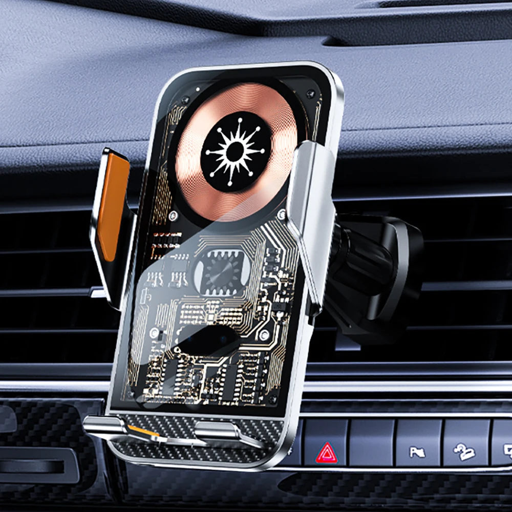 C10 Creative Punk Wireless Charger 15W Handyhalter für Auto für iPhone 14 13 12 11 X Samsung Xiaomi IR Sensing QI Schnellladegerät