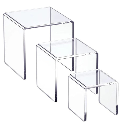 5 mm U-förmige Acryl-Display-Riser-Regale – Schauvitrinen für Schmuck, Funko-Figuren, Cupcakes und Kosmetikprodukte