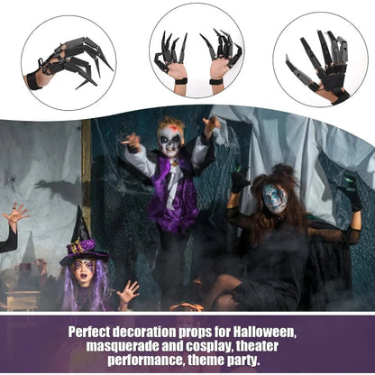 Halloween-gelenkige Finger: Gruselige falsche Finger, Skelett-Hand, Cosplay-Fingerhandschuh, realistische Horror-Geisterklaue, Requisite für Partydekoration.