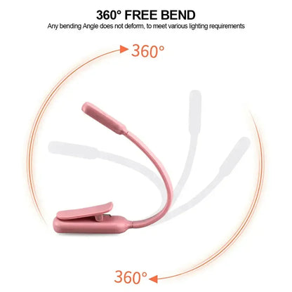 USB Mini LED Book Night 3 Lichtfarbe Einstellbare Helligkeit Clip-On Studie Leselampe Wiederaufladbar für Reisen Schlafzimmer Lesen