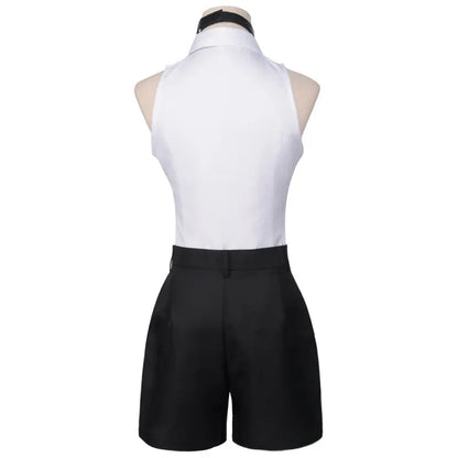 Kostüm Cosplay Anime Chainsaw Man Reze: Cosplay-Uniform-Set mit Halskette und Perücke, Halloween- und Karnevalsparty-Kleid für Mädchen.