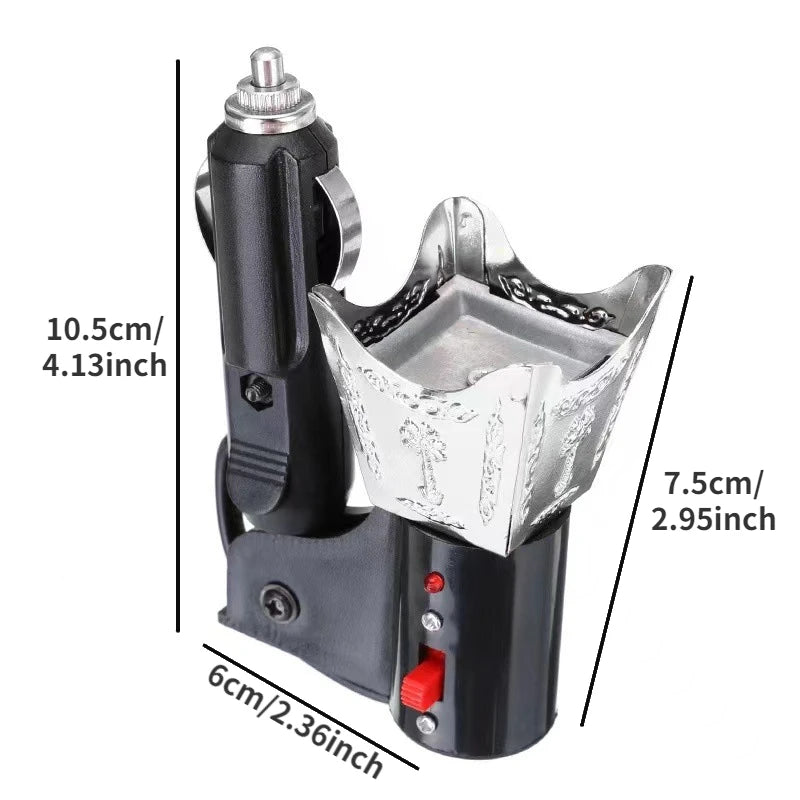 Elektrischer Räucherstäbchenbrenner Metall Bakhoor Oud Brenner Mini Auto Räucherstäbchenbrenner Tragbarer arabischer Zensor Aroma Diffusor Lufterfrischer