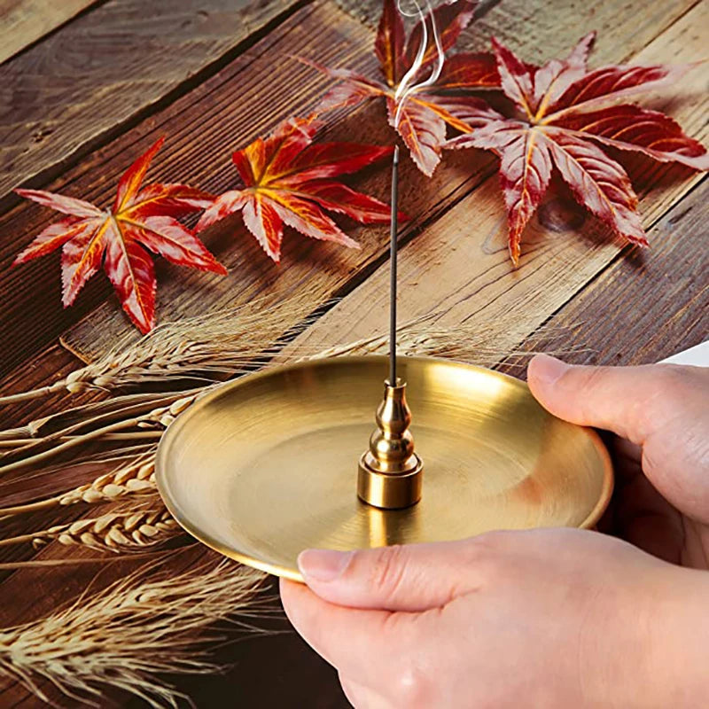 Kreativer Metall Weihrauch Brenner Brass Gourd & 9 Löcher Weihrauchhalter Weihrauchplatte Asche Catcher Buddhismus Lieferungen Wohnkultur