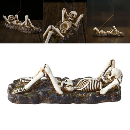 Räuchergefäß Totenkopf Figur Skulptur Räucherstäbchenhalter Dekor Geschenke
