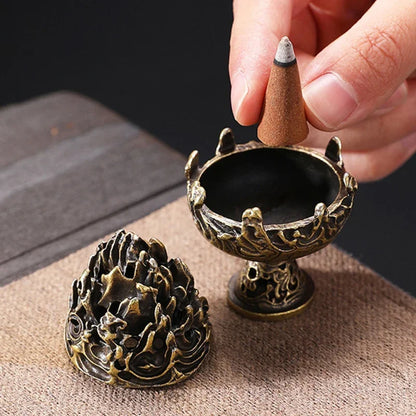 Legierung Mini Boshan Weihrauch Brenner Chinesische Alte Hause Innen Dekoration Sandelholz Stick Räucherstäbchen Halter Schreibtisch Ornamente