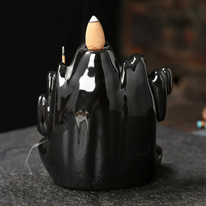 1pc, Lucky Lotus Keramik Sandelholz Räucherstäbchen Brenner Rückfluss Räucherstäbchen Brenner Räucherstäbchen Halter, Wohnkultur (ohne Räucherstäbchen)