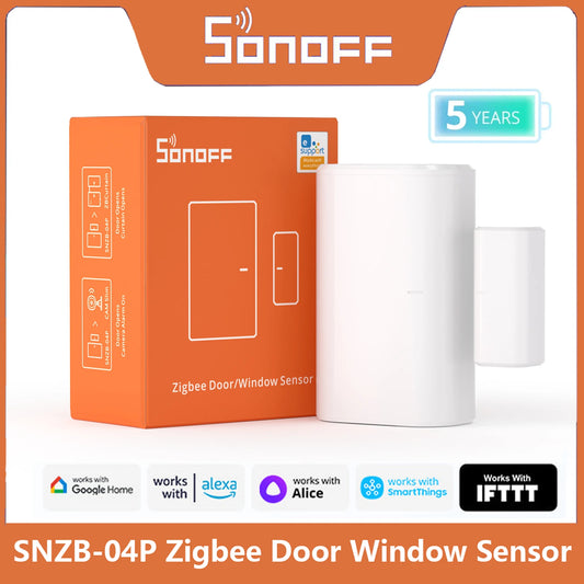 SONOFF SNZB-04P Zigbee Tür- und Fenstersensor – Lokale Smart-Szenen-Verknüpfung, Sabotage-Alarm, Haussicherheit, kompatibel mit Alexa, Google Home, Alice