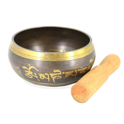 Buddha Klangschale Tibetische Glocke Yoga Meditationsschale Metall Klangschale Striker Chanting Schale Messing Glockenspiel Kunsthandwerk Musik