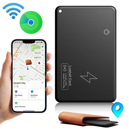 Drahtlose Lade-Wallet-Tracker-Karte, funktioniert mit Apple Find My Wallet Tracker, Telefon-Finder, GPS-Locator, Smart Tag, wasserdichter Track