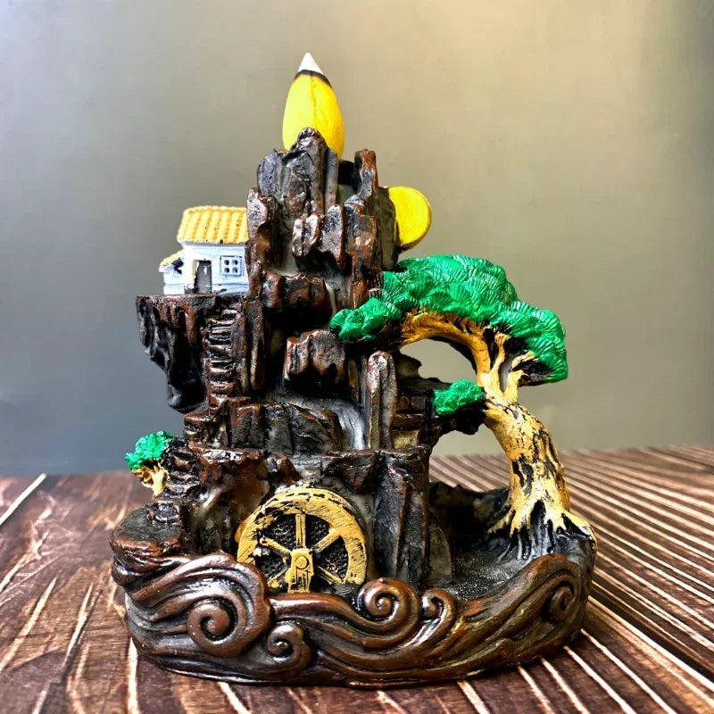 1 Stück Harz Reflows Weihrauchhalter links/rechter Weihrauchbrenner, Schlafzimmer, Wohnzimmer Couchtisch, Büro -Wohnkulturgeschenke