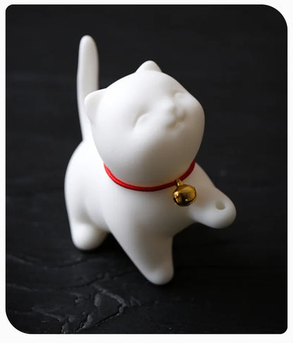 Niedliche Katze Räucherstäbchen Brenner Stäbchen Halter Buddhismus Linie Räucherstäbchen Teller Sandelholz Spule Basis Tempel Yoga Studios Heimdekoration