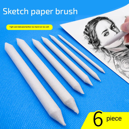 6 STÜCKE Künstler Mischen Papierstümpfe Tortillion Kunst Mixer Papier Schleifpapier Zeichnung Holzkohle Graphit Sketcking Tool