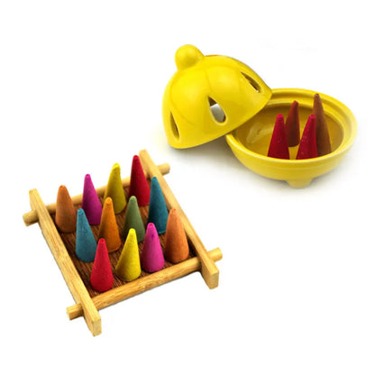Ein Paket natürlicher Weihrauchkegel duftender Turm Zapfen Anti-Odour-Zitronen-Sandelholz-Pfingstrotenpagodenpagode Weihrauch