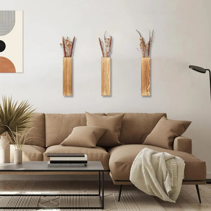 Holzwand Pflanzer Wanddekor für künstliche Blumenpflanzen Holzpflanzenhalter Wandpflanzentasche Vase für Wohnzimmer hängen
