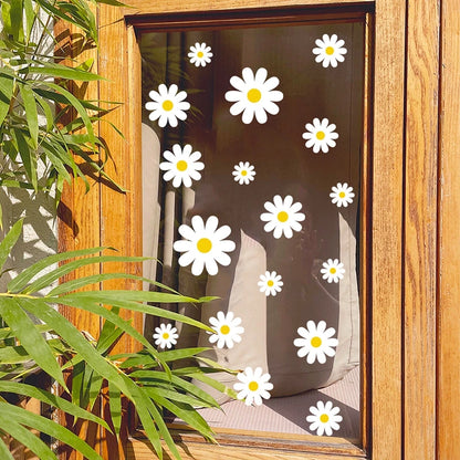 Weiße Gänseblümchen Blume Wandaufkleber Kinderzimmer Wohnzimmer DIY Kunst Decas Baby Kinderzimmer Heimdekoration PVC Fenster Aufkleber