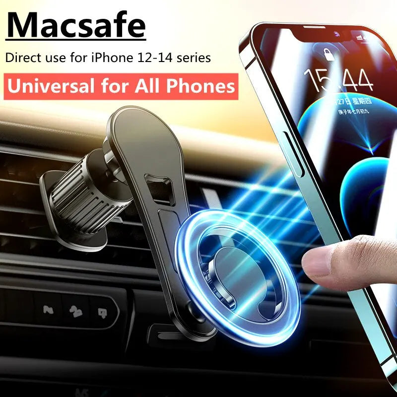 Magnetischer Autotelefonhalter Ständer Magnetzelle Mobile Unterstützung Halterung GPS-Halterung im Auto Für Macsafe iPhone 15 14 13 Samsung Xiaomi