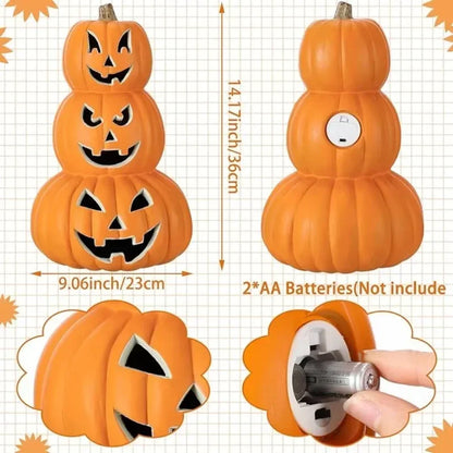 Halloween Kürbis-LED-Lampe: Laternen-Dekoration mit Jack-o'-Lantern und Geistergesicht, Kürbislicht für Garten, Outdoor und Indoor, Party- und Heimdekoration.