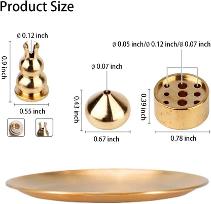 5 In 1 Metall -Weihrauchbrenner für Yoga Messing Weihrauchhalter Palo Santo Halter Salbeihalter Weihrauch Tablett Asche Catcher Home Decor Decor