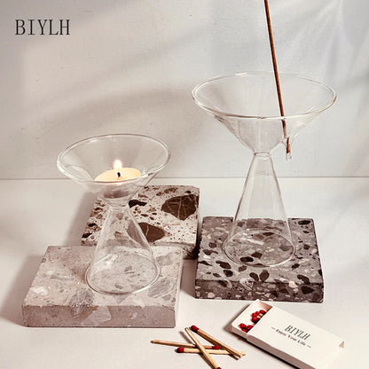 Biylh Aromatherapie Stick Basis Glaskerzenhalter Home Dekoration Duft Kerzenurlaub Romantische Atmosphäre Ornamente Geschenke