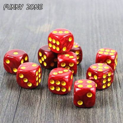 Neue Ankunft! 10 teile/satz von 12mm D6 Glücksspiel Würfel mit Gold Standard Punkt Als Turm Spiel Zubehör für Glücksspiel, Tablelop