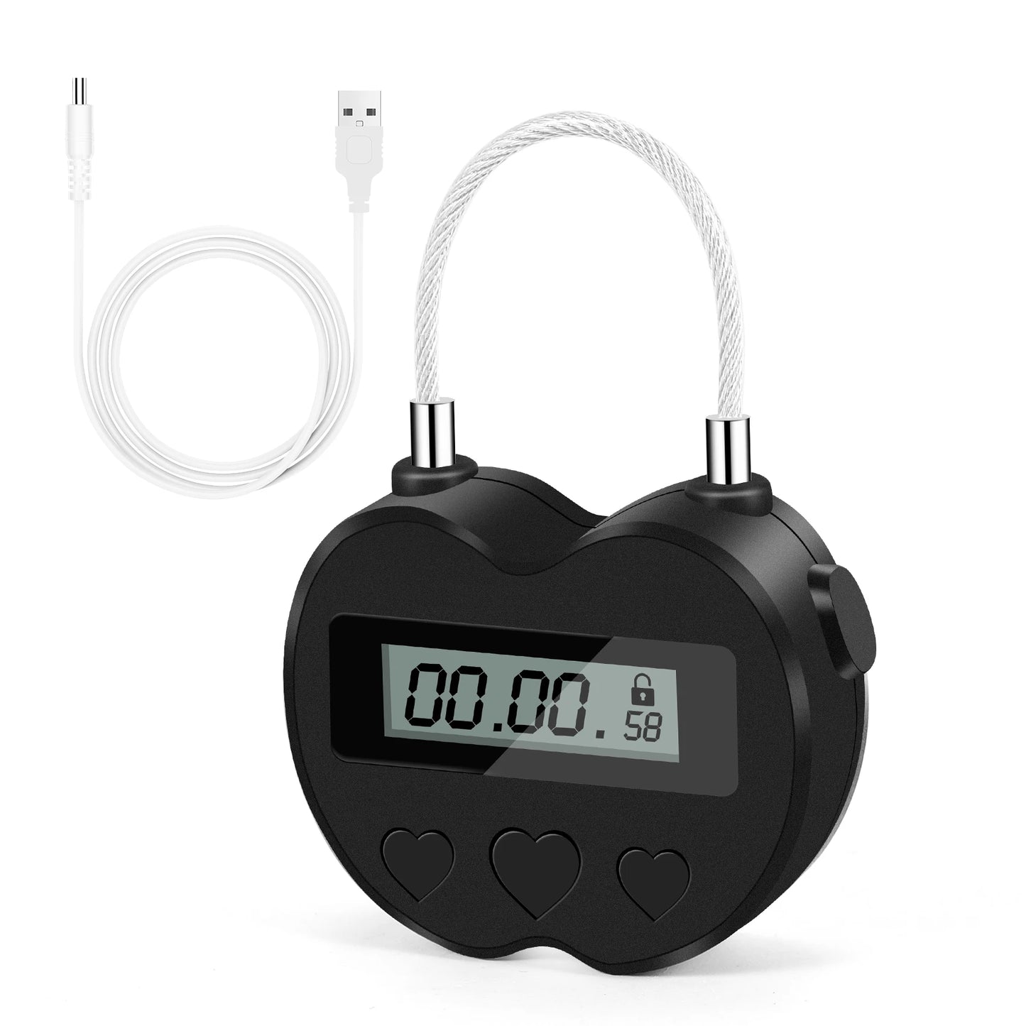 Smart Time Lock LCD-Display Zeitschloss Multifunktions-Reise-Elektronisches, wasserdichtes USB-wiederaufladbares temporäres Vorhängeschloss
