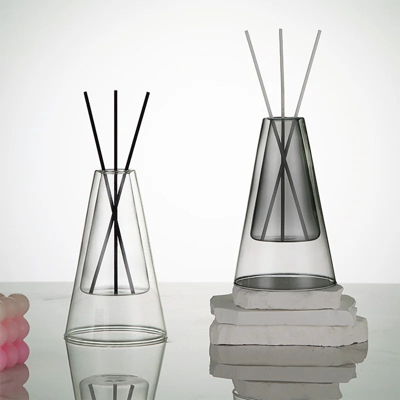 Transparente Aromatherapie-Diffusorflasche Glas Organizer für ätherische Öle Aufbewahrungsbehälter Hydrokulturischer Blumentopf Heimdekoration