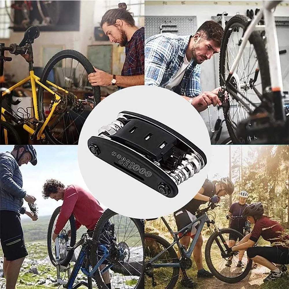 16 in 1 Fahrrad Tragbare Steckdose Mehrzweckschlüssel Fahrrad Multiwerkzeug Schraubendreher Mountainbike Motorrad Fahrrad Reparaturwerkzeuge