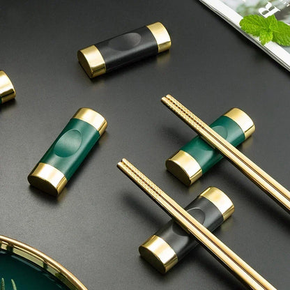 Legierung Chinesisches Essstäbchen Food Stick für Sushi Sticks Essstäbchen Rest Essstäbchen Halter Löffel Kissenform Rahmen Küchengeräte