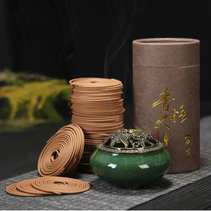 Natürliche Handgemachte Sandelholz Räucherstäbchen Coils – Aromatherapie für Küche, WC, Schlafzimmer, Badezimmer, Antiseptisch, Erfrischend, 120 Platten/Box