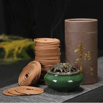 Natürliche Handgemachte Sandelholz Räucherstäbchen Coils – Aromatherapie für Küche, WC, Schlafzimmer, Badezimmer, Antiseptisch, Erfrischend, 120 Platten/Box