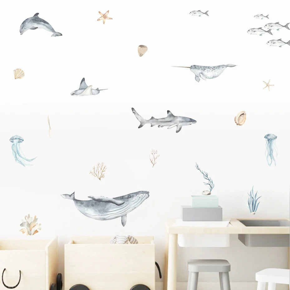 wal-hai-delfin-seestern-qualle-aquarell-wandaufkleber-abnehmbare-vinyl-wandtattoo-wandbild-kinderzimmer-kinderzimmer-wohnkultur
