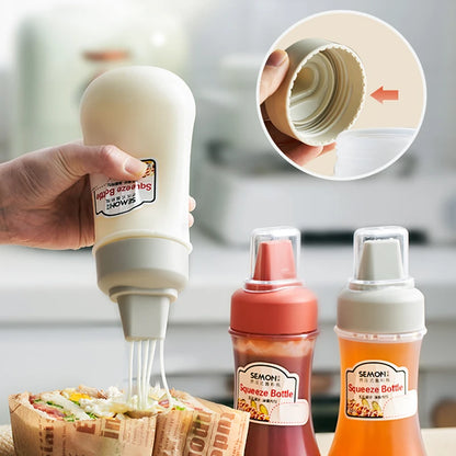 5 Löcher Squeeze Sauce Flasche Nachfüllbarer Gewürzbehälter Restaurant Honigspender Ketchup Marmelade Salat Dressing Flasche 350 ml