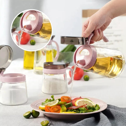 700 ml Küche Glas Speiseöl Glas Sauce Flaschenspender für Öl und Essig Honig Olivenöl Behälter