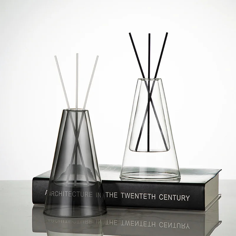 Transparente Aromatherapie-Diffusorflasche Glas Organizer für ätherische Öle Aufbewahrungsbehälter Hydrokulturischer Blumentopf Heimdekoration