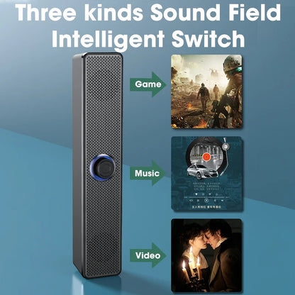 Heimkino Bluetooth-Lautsprecher Kabelgebundene und kabellose Soundbar USB-betriebene Soundbar für TV-PC-Laptop-Gaming-Surround-Audiosystem