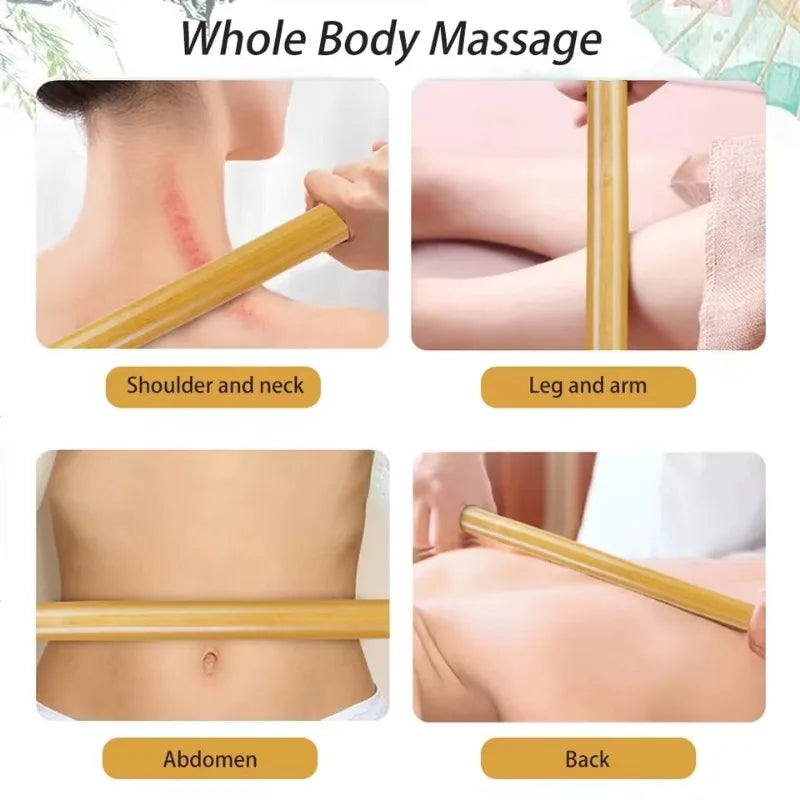 Natürlicher Bambusmassagestab, Holztherapie-Stick, Gua Sha Massage Holztherapie-Werkzeuge